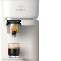 Philips Baristina Machine à expresso - Un véritable expresso, en toute simplicité - Compacte - 16 bars de pression - Broyeur intégré - Machine blanche avec porte-filtre blanc (BAR300/00)