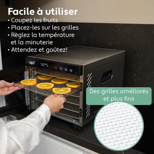 Vita5 Nobel Pro6 Food Dehydrator with 6 Stainless Steel Trays - Dehydrator with 24-Hour Timer and Temperature 35-75°C - Dehydrator for Meat, Fruit, Mushrooms - 650W Food Dehydrator - Image 21