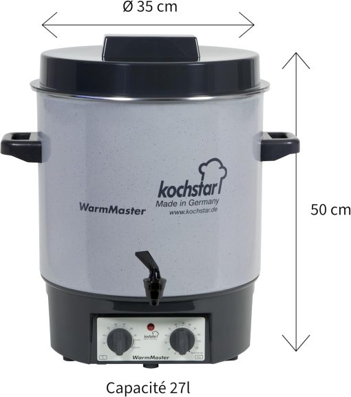 Kochstar K99104035 Stérilisateur Electrique avec Thermostat et Robinet 27 litres, 50 x 46.5 x 37 Cm, Gris - Image 25