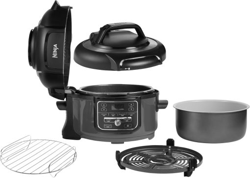 Ninja Foodi MINI 6-en-1 4.7L Multicuiseur, Autocuiseur Multifonction, Friteuse, 6 fonctions de cuisson dont Cuisson lente et Vapeur, 1460W, Gris/Noir OP100EU - Image 26