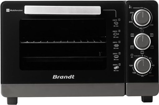 BRANDT FC215MB - Mini four - 21L - Multifonction - 5 positions de cuisson - Porte double vitre - Cavité anti-adhésive - Accessoires : lèchefrites, grille, pince pour récupérer les plats - 1380W - Noir - Image 5