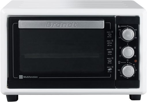 BRANDT FC215MB - Mini four - 21L - Multifonction - 5 positions de cuisson - Porte double vitre - Cavité anti-adhésive - Accessoires : lèchefrites, grille, pince pour récupérer les plats - 1380W - Noir