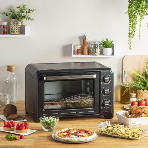 Moulinex Optimo 33L Four Electrique Chaleur tournante Noir 6 Modes de Cuisson pain pizza tartes gateaux patisseries Grille et Leche frites inclus OX464810 - Image 3