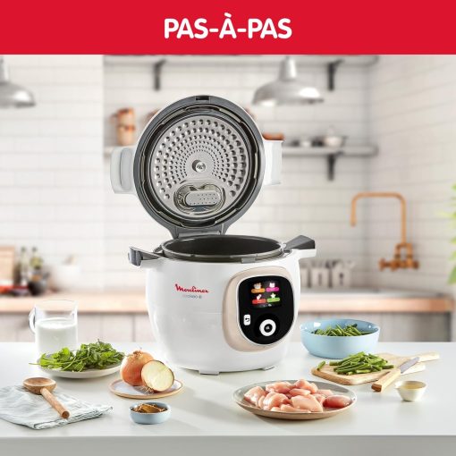Moulinex, Cookeo Multicuiseur intelligent 6L, 150 recettes intégrées, Cuisson sans surveillance, Ecran intuitif, Guide de cuisson, Application MyMoulinex, 1600W, Blanc, 15 ans réparabilité - Image 35