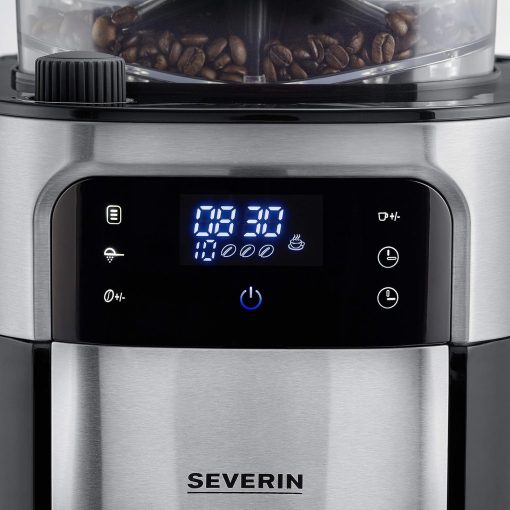 SEVERIN Coffee maker with integrated grinder 1000 W, Programmable coffee machine with timer, Drip coffee maker with 8 cup insulated jug, Black/Stainless steel, KA 4814 - Image 9