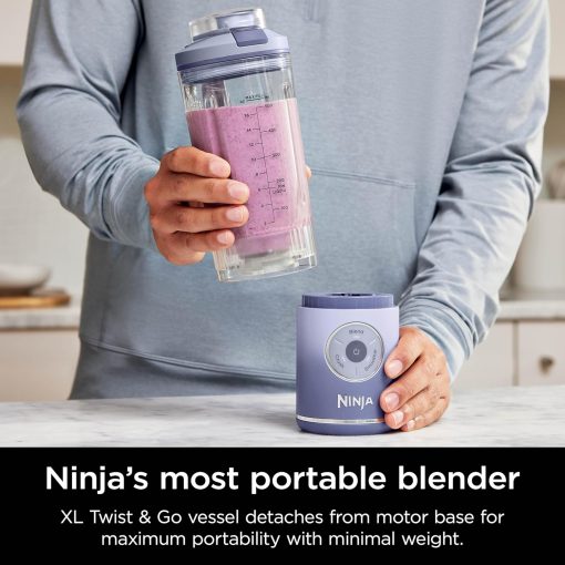 Ninja Blast Max, Portable Blender + Twist & Go, Personal Smoothie, Blend, Ice Crush, 3 Programs, Cordless, 22 oz removable Vessel, Dishwasher Safe, Leakproof, Navy, BC251NV - Image 43