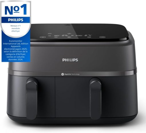 Philips Air Fryer 3000 Series Double Basket - Healthy, Fast and Versatile Cooking, 9 Litre Capacity, Touch Screen, Two Drawer Design (NA350/00) - Image 13