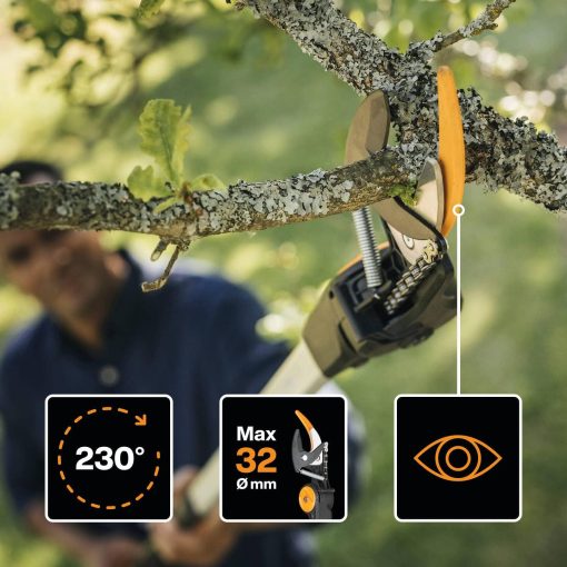 Fiskars Coupe-Branches Multifonctions Télescopique, pour Bois vert et Rameaux, Revêtement antiadhésif, Lame en acier/manche en aluminium, longueur 2,4 - 4 m, noir/orange, UPX86, 1023624 - Image 21