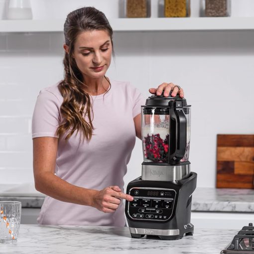 Ninja Foodi Blender & Soup, 10 Auto-iQ Programs, 1.7L Glass, Hot and Cold Mixer, Built-in Heating Element, Cleaning Programme and Brush, 1000W, Black HB150EU - Image 9