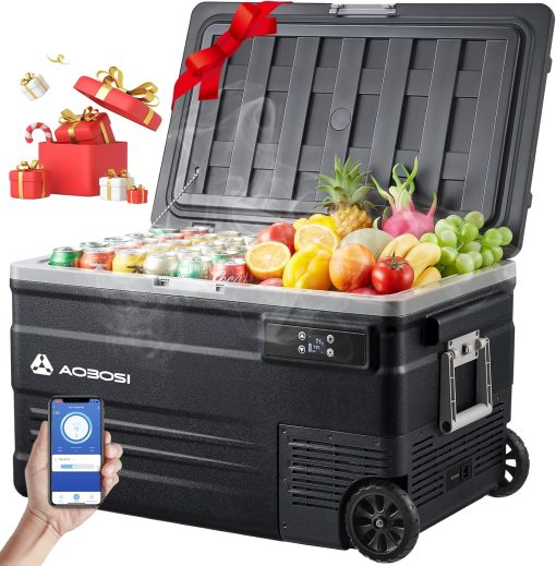 AAOBOSI 45L Glacière à Compresseur, Glaciere électrique -20℃ à 20℃, Frigo Camion APP&Bouton Contr?le, 12/24V DC et 100-240V AC Glaciere Camping Pour Voiture, Camion, Bateau et Prise De Courant - Image 7