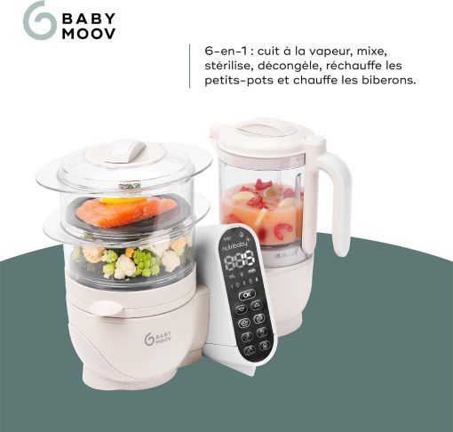Babymoov Nutribaby(+), Robot Cuiseur Bébé Multifonctions 6 en 1, Cuiseur Vapeur Mixeur, Grande Capacité 2,2L, Petits Pots Bébé Faits Maison, Idéal Diversification Alimentaire, Gris - Image 23