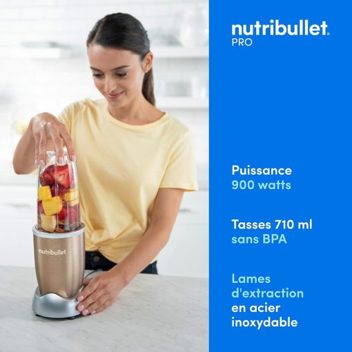 nutribullet Pro 900, Electric Blender, Chopper, Smoothie Blender, Multifunctional, Power 900 Watts, NB904CP, Champagne - Image 42