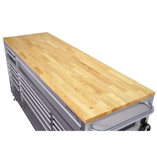 72 po. 18-Tiroir 24 po. D Mobile Workbench avec acier inoxydable en bois massif - Image 2