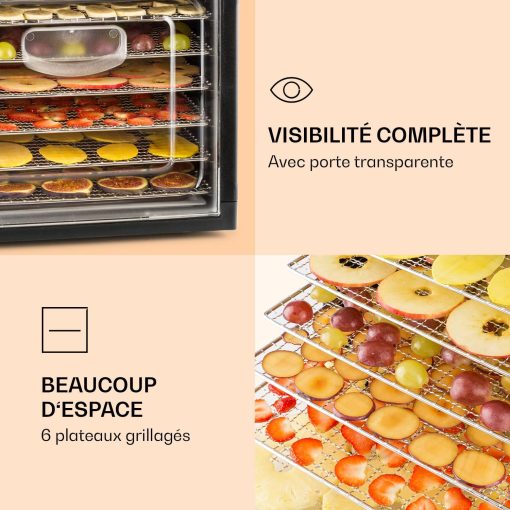 KLARSTEIN Fruit Jerky DryPower - Food Dehydrator, Fruit Drying Machine, Taste Remains Intent, Temperature Control, Timer, Fan, Removable Grates, Screen, 9 Grids, Black - Image 20