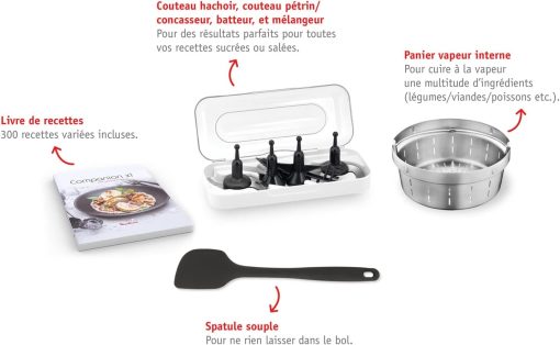MOULINEX COMPANION XL Multifunctional Robot Cooker Bowl 4.5L 12 Programs Auto Soups Gazpacho Kitchen Robot Mixer Chopper Kneader 1550W HF80CB10 - Image 10