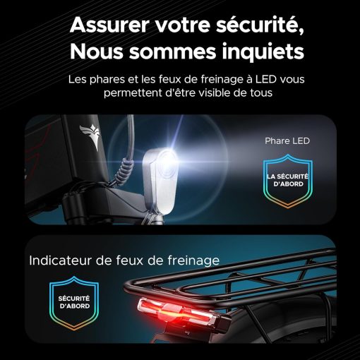 ENGWE EP-2 Pro Vélo électrique Pliable 20 × 4.0 Fat Bike Electrique 7 Vitesses avec Batterie Amovible 48V 13Ah Autonomie 120km Tout-Terrain & VTT & Plage & Neige - Image 6