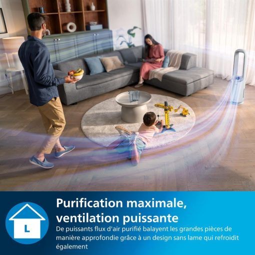 Philips Air Performer 3-en-1 : Purificateur, Chauffage & Ventilateur Rafra?chisseur – Nettoie 70m2, élimine 99,97% des Allergènes et Polluants. Filtre HEPA, Capteurs Intelligents, App (AMF870/15) - Image 7