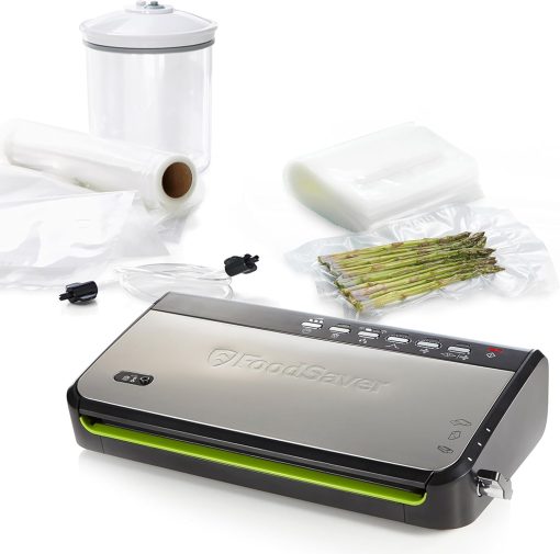 FoodSaver FFS005X Vacuum Sealer with Storage Compartment for Roll and Cutter, Pulse Function for Fragile Food, Includes Matching Accessories and Vacuum Bags - Image 3