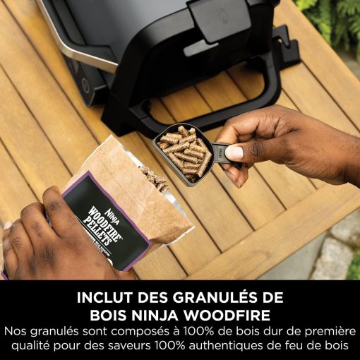 Ninja Woodfire Barbecue électrique et fumoir Pro XL avec thermomètre, barbecue et Air fryer d'extérieur 4-en-1 avec système Smart Cook et granulés Woodfire, portatif, gris/noir, OG850EU - Image 29