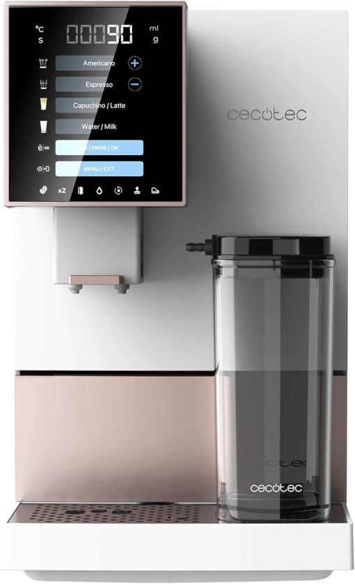 Cecotec Machine à Café Superautomatique Cremmaet Compactccino Black Rose, 19 bars, Réservoir à lait, Système Thermoblock, 5 niveaux de mouture, Réservoir à café 150g - Image 5