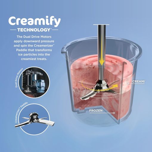 Ninja CREAMi, Ice Cream Maker, Ice Cream, Gelato, Sorbet ,Milkshakes, Mix-ins, Smoothie Bowls & More, 7-in-1, Ice Cream Pints, Pint lid, Healthy Ice Cream, Compact, Perfect for Kids, Black, NC299AMZ - Image 3