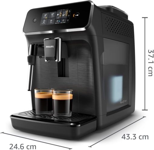Philips Série 2200 Machine Expresso Automatique - 2 Boissons, Mousseur à Lait Classique, écran Tactile, Broyeur Céramique, Aroma Seal, Noir Mat (EP2220/10) - Image 12