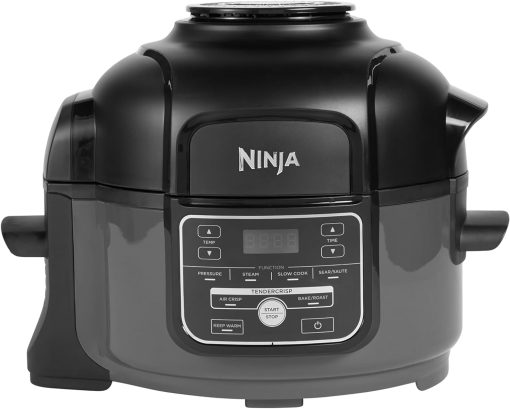 Ninja Foodi MINI 6-en-1 4.7L Multicuiseur, Autocuiseur Multifonction, Friteuse, 6 fonctions de cuisson dont Cuisson lente et Vapeur, 1460W, Gris/Noir OP100EU - Image 3