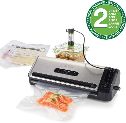 FoodSaver Machine Sous Vide avec compartiment de rangement pour rouleau et cutter, fonction marinade, inclus sacs de mise sous vide assortis et adaptateur intégré [FFS017X ] - Image 11