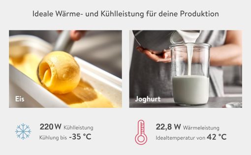 SPRINGLANE Sorbetière et yaourtière Elisa 2,0 L avec compresseur auto-refroidissant 180 W (Argent, avec accessoires) - Image 5