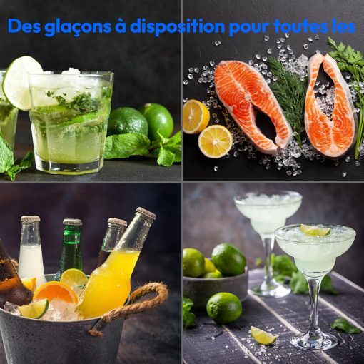 MEDION Ice maker (ice cube size small & large, 2.6 litre water tank, short production time approx. 10 minutes, crystal clear ice cubes, self-cleaning, control window, screen, - Image 9