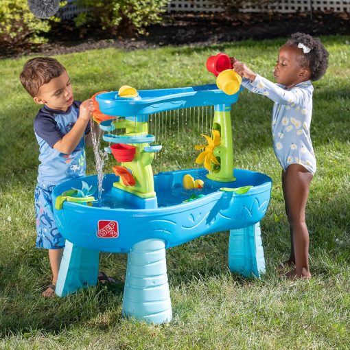 Step2 Rain Shower Splash Table d'eau avec 13 Accessoires - Bleu & Vert | Table Jeux d'eau | Table d’activité pour Le Jardin, Table Activité Eau | Table d'eau Extérieur - Image 25
