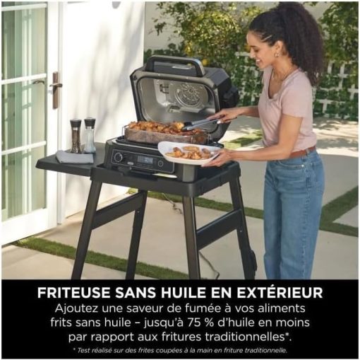 Ninja Woodfire Barbecue électrique et fumoir Pro XL avec thermomètre, barbecue et Air fryer d'extérieur 4-en-1 avec système Smart Cook et granulés Woodfire, portatif, gris/noir, OG850EU - Image 37