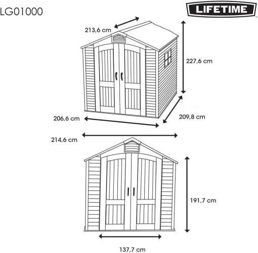 Lifetime Abri de Jardin Tan 132,7 x 204,4 x 227,9 cm - Image 14