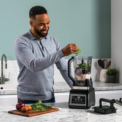 Ninja Robot de cuisine avec 4 programmes automatiques ; hacher, réduire en purée, trancher, mélanger, et 3 vitesses manuelles, bol de 2,1L, 850W, lave-vaisselle, noir BN650EU - Image 15