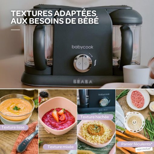 BéABA, Babycook Duo 4-in-1 Baby Food Processor Mixer, Fast Steaming 15 Minutes, Food Diversification, Small Baby Home Pots, XXL Capacity 2200 ml, Black - Image 27