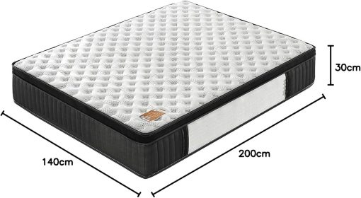 sensoreve November- Matelas Elekctra 140x190cm- épaisseur 30cm- Hybride: Ressorts ensachés+Mousse Mémoire de Forme - Soutien Tonique & indépendance de Couchage-Label SANITIZED(Anti bactérien/acarien) - Image 14