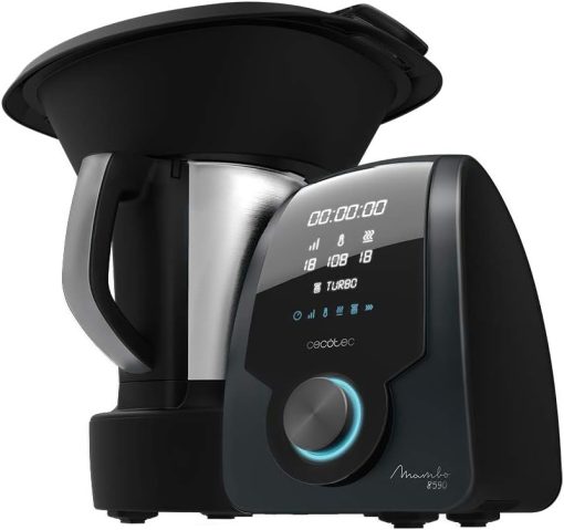 Cecotec Robot de Cuisine Mambo Black. 23 Fonctions, 10 Niveaux de Température, 1700W, 2,5 kg de Pate, Cruche de 3,3L, 10 Vitesses, Minuterie, Température Réglable de 37 °C à 120 °C