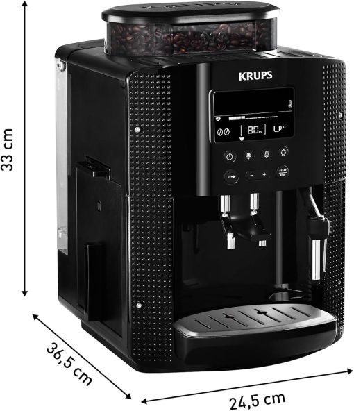 Krups Coffee Bean Machine, Espresso Machine, 2 Cups Simultaneously, LCD Screen, Automatic Cleaning, Steam Nozzle for Cappuccino, Espresso Maker, Essential Black Screen, YY8135FD - Image 23