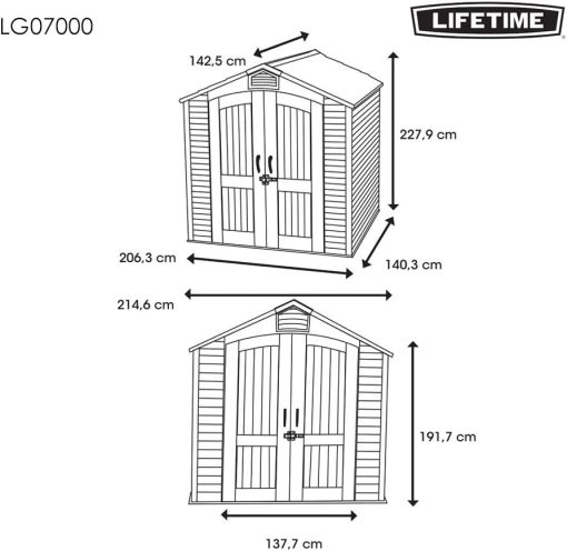 Lifetime Abri de Jardin Tan 132,7 x 204,4 x 227,9 cm - Image 39