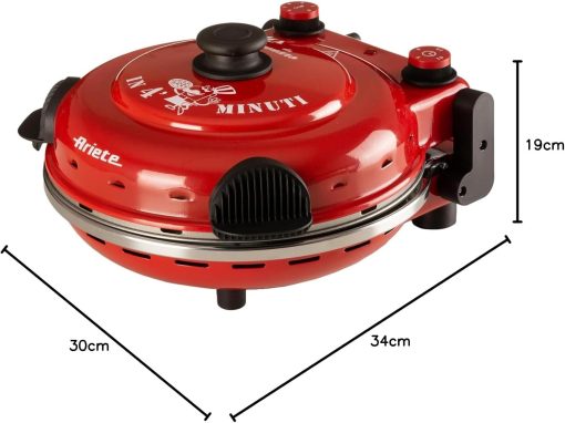 Ariete Pizza Oven 918, Pizza 4 Minutes, 5 Cooking Levels, Refractory Plate for Heating, Wooden Blades Included, Maximum Temperature 400°C, 1200W, White - Image 36