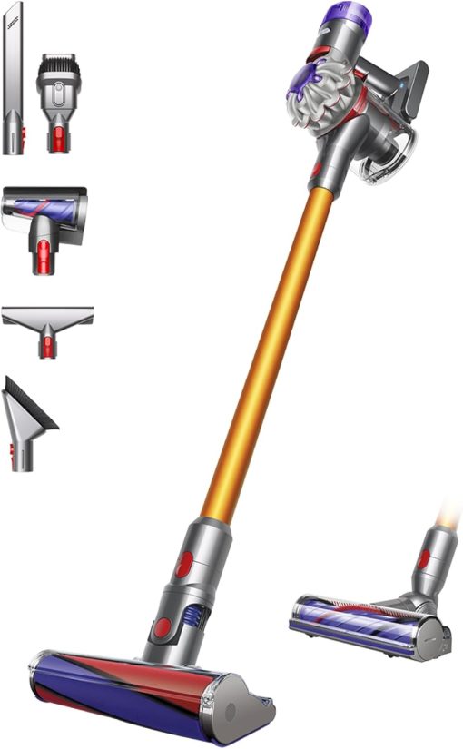 Dyson V8 Advanced? Aspirateur Balai sans Fil – 130 AW, 40 Min d’autonomie, Brosse Motorbar Auto-démêlante, Accessoires combinés, Station Murale, Argent/Nickel - Image 3