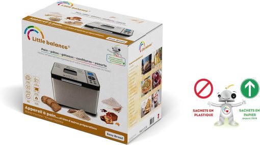 Little balance 8398 Easy Bread, Bread maker, baguettes, buns, 19 programs, Up to 1 kg, All Stainless Steel - Image 6