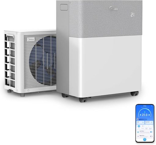 MIDEA Climatiseur PortaSplit Mobile Silencieux 4-in-1| 12000 BTU | Chauffage et Climatisation Portable Prêt à Poser 3,5kW- Clim Mobile avec rafra?chisseur, déshumidificateur, chauffage,ventilateur