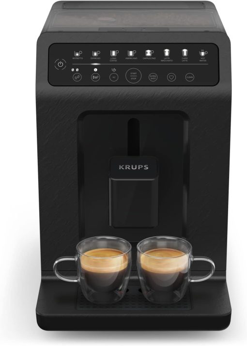 Krups Machine à café grains automatique, 2 boissons simultanées, 8 boissons préréglées, Entretien facile, Plastique recyclé et recyclable, Fabriqué en France, Evidence Eco-Design EA897B10 - Image 2