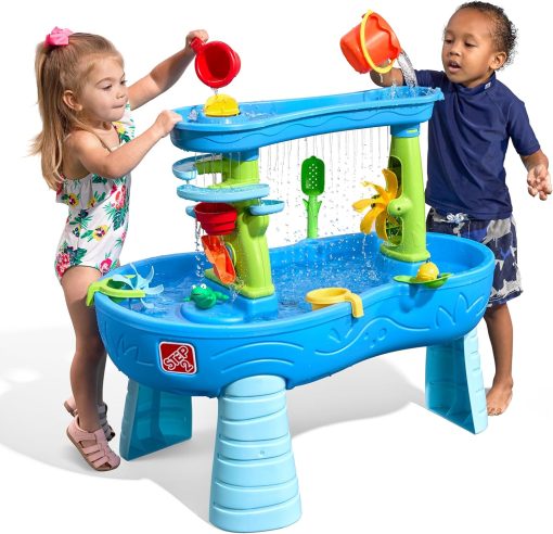 Step2 Rain Shower Splash Table d'eau avec 13 Accessoires - Bleu & Vert | Table Jeux d'eau | Table d’activité pour Le Jardin, Table Activité Eau | Table d'eau Extérieur - Image 24