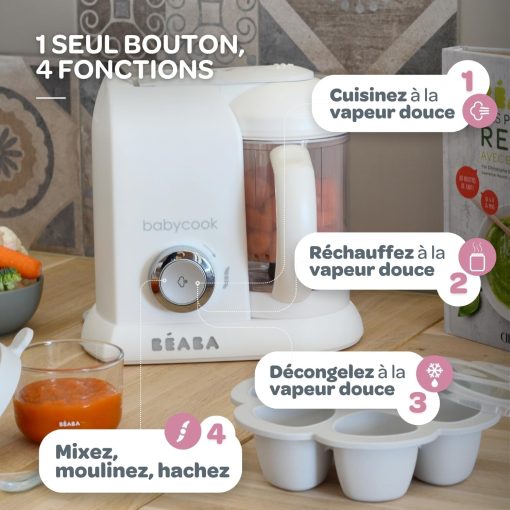 BéABA, Babycook Solo, Robot Bébé 4 en 1 Mixeur-Cuiseur, Cuisson Vapeur, Diversification alimentaire, Petits pots bébé maison, Noir - Image 56