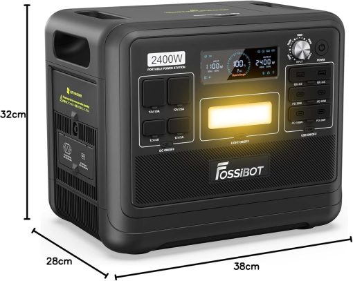 FOSSiBOT F2400 Station électrique portable CA 2400W (4800W Pic), Station Silencieux Solaire 2048Wh LiFePO4, Groupe Générateur électrique Onduleur Alimentation de Secours à Domicile Camping - Image 16