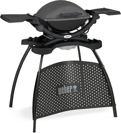 Weber Q1400 Barbecue électrique avec support, surface de cuisson 43 x 32 cm, nomade, grille en fonte émaillée divisée en 2 parties, couvercle et cuve en fonte d'aluminium - Gris foncé (52020853) - Image 26