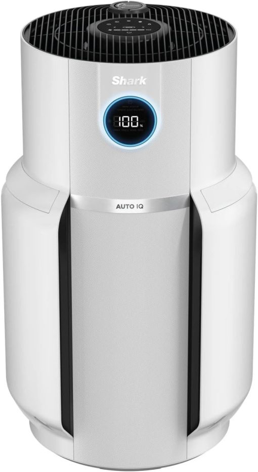 Shark NeverChange jusqu'à 5 ans Purificateur d'air MAX intérieur, Couvre 130m2, Filtre HEPA 5 ans, Capture 99,97% allergènes, Mode automatique, Silencieux, LED, Blanc HP300EU