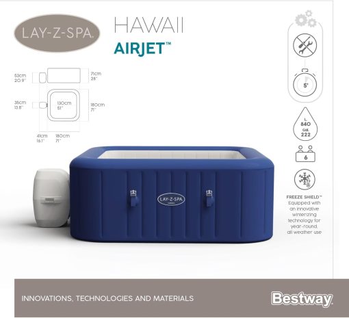 Spa gonflable rond BESTWAY Lay-Z-Spa? Miami Airjet? 2 - 4 personnes - Image 70